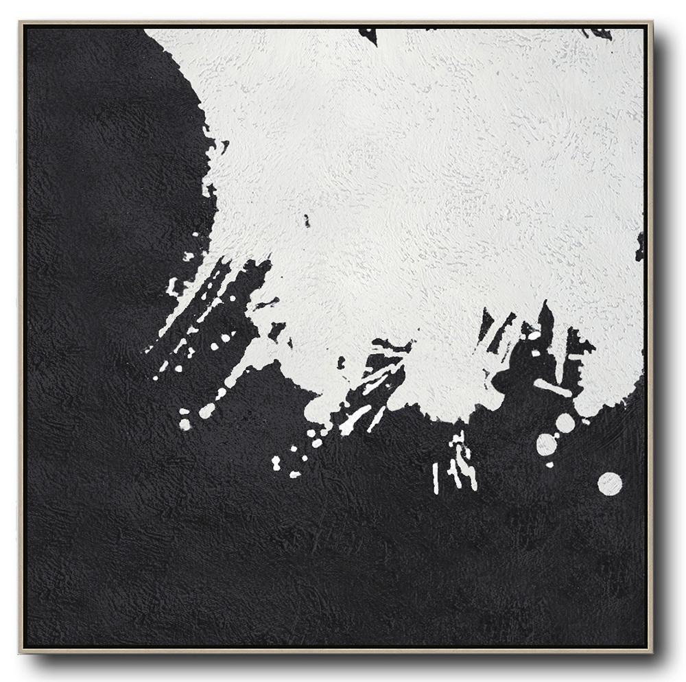 Minimal Black and White Painting #MN146A - Click Image to Close